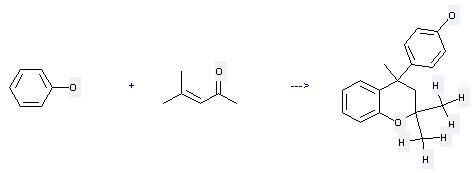 Phenol,4-(3,4-dihydro-2,2,4-trimethyl-2H-1-benzopyran-4-yl)- can be prepared by Phenol and 4-Methyl-pent-3-en-2-one. 